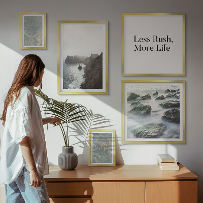 Wanddecoratie compositie Groene Marmer Melancholie