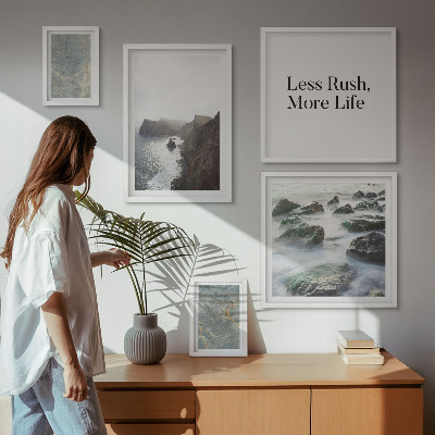 Wanddecoratie compositie Groene Marmer Melancholie
