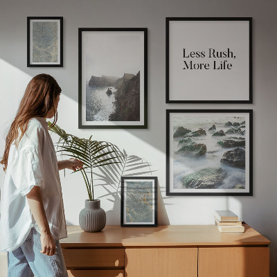 Wanddecoratie compositie Groene Marmer Melancholie