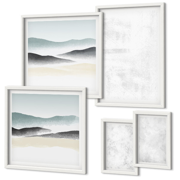 Moderne schilderijen set Abstracte achtergrond met witte stippen