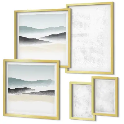 Moderne schilderijen set met abstracte achtergrond en witte stippen