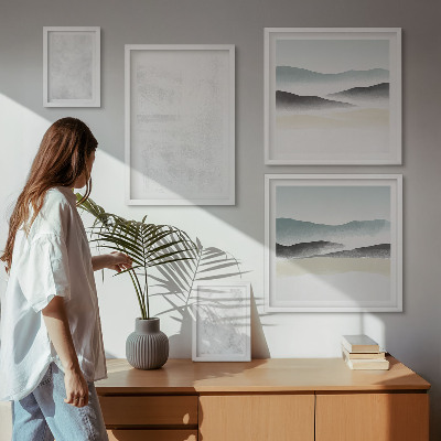 Moderne schilderijen set Abstracte achtergrond met witte stippen