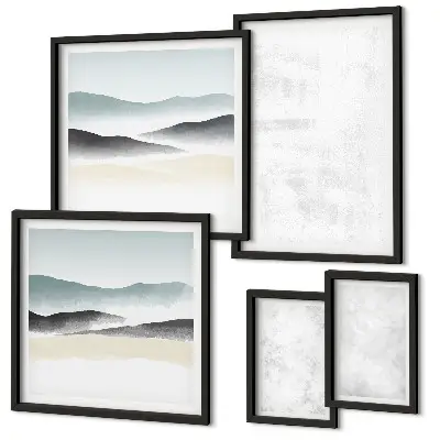 Moderne schilderijen set met abstracte achtergrond en witte stippen
