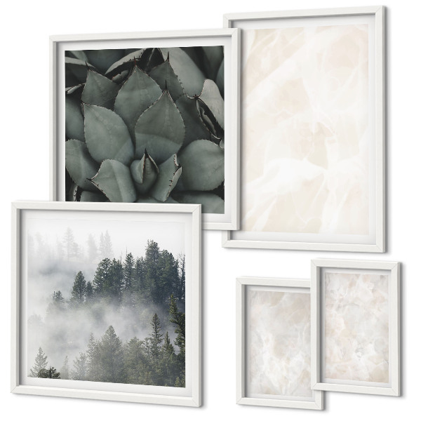 Gallery wall Steenachtige pastelkleurige structuren