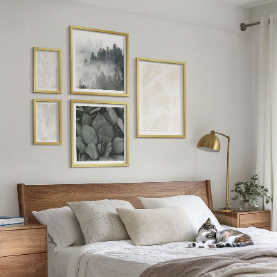 Gallery wall Steenachtige pastelkleurige structuren
