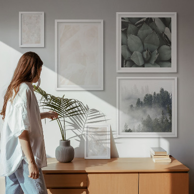Gallery wall Steenachtige pastelkleurige structuren