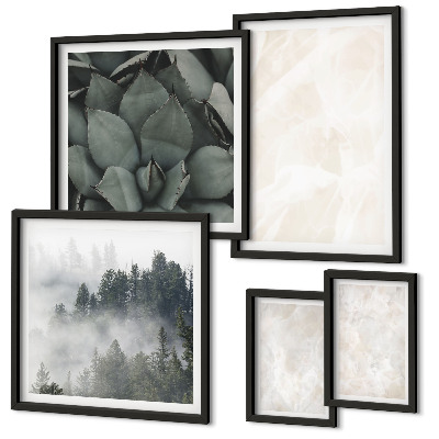 Gallery wall Steenachtige pastelkleurige structuren