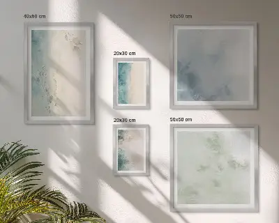 Moderne schilderijen set met gemorste waterverf op canvas in minimalistische stijl
