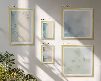 Moderne schilderijen set met gemorste waterverf op canvas in minimalistische stijl