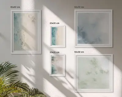Moderne schilderijen set met gemorste waterverf op canvas in minimalistische stijl