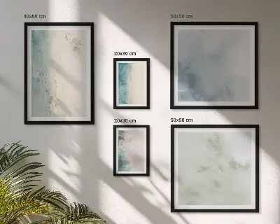 Moderne schilderijen set met gemorste waterverf op canvas in minimalistische stijl