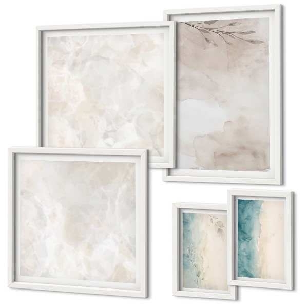 Wanddecoratie compositie Subtiele aquareltextuur
