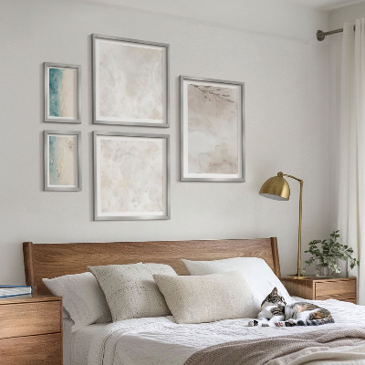Wanddecoratie compositie Subtiele aquareltextuur