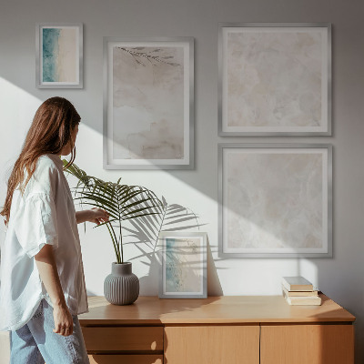 Wanddecoratie compositie Subtiele aquareltextuur