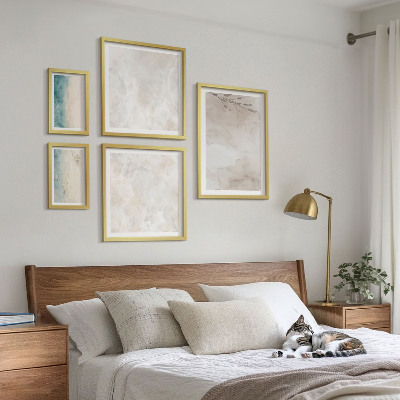 Wanddecoratie compositie Subtiele aquareltextuur