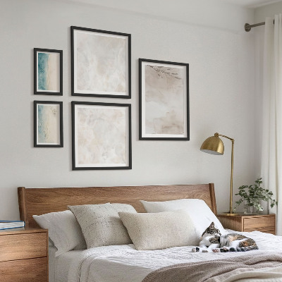 Wanddecoratie compositie Subtiele aquareltextuur