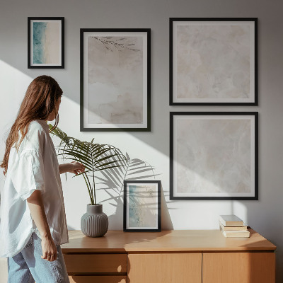 Wanddecoratie compositie Subtiele aquareltextuur