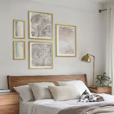 Moderne aquarelschilderijen set met fijne aquarelverf