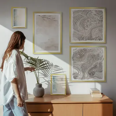 Moderne aquarelschilderijen set met fijne aquarelverf