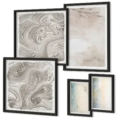 Moderne aquarelschilderijen set met fijne aquarelverf