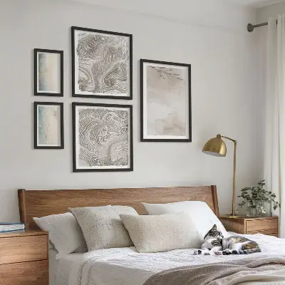 Moderne aquarelschilderijen set met fijne aquarelverf