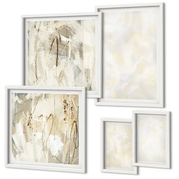 Wanddecoratie met compositie in heldere textuurverf