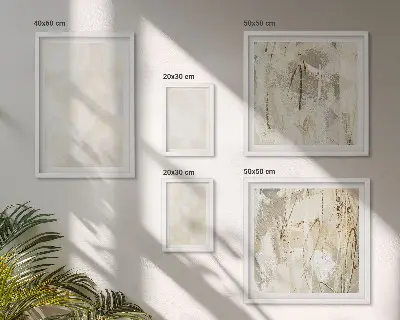 Wanddecoratie met compositie in heldere textuurverf