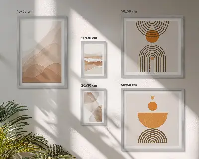 Set van moderne schilderijen met structuren in minimalistische tinten