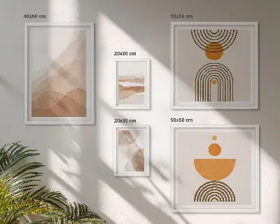 Set van moderne schilderijen met structuren in minimalistische tinten