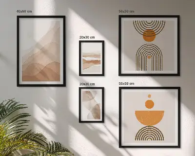 Set van moderne schilderijen met structuren in minimalistische tinten