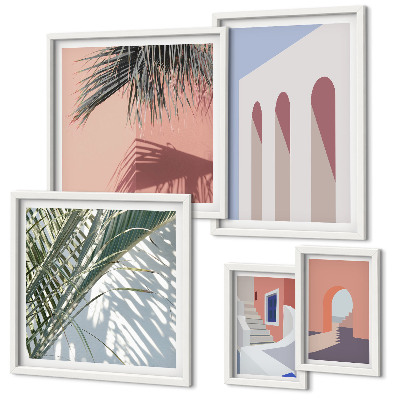 Gallery wall Illustraties van stadsarchitectuur