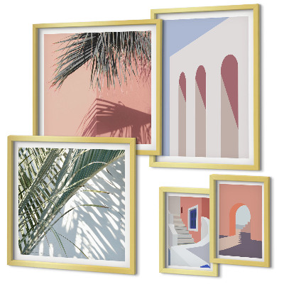 Gallery wall Illustraties van stadsarchitectuur