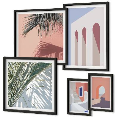 Gallery wall Illustraties van stadsarchitectuur