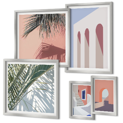 Gallery wall Illustraties van stadsarchitectuur