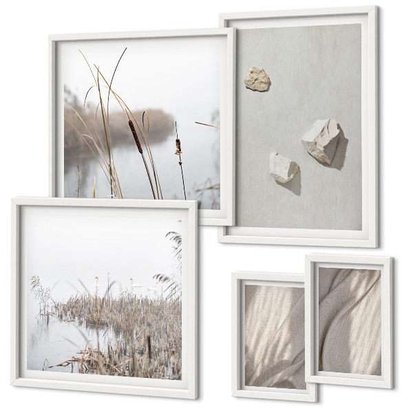 Wanddecoratie compositie Close-ups van de structuur in boho-stijl.