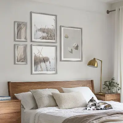 Wanddecoratie compositie met close-ups van de structuur in boho-stijl