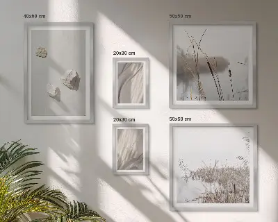 Wanddecoratie compositie met close-ups van de structuur in boho-stijl