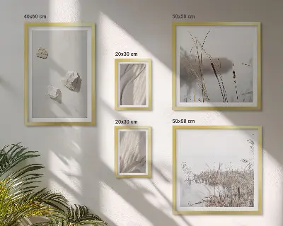 Wanddecoratie compositie met close-ups van de structuur in boho-stijl