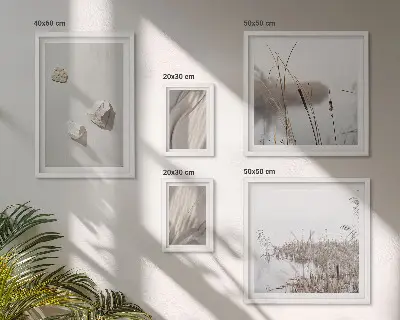 Wanddecoratie compositie met close-ups van de structuur in boho-stijl