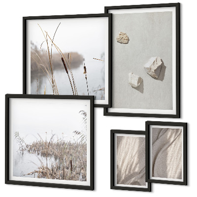 Wanddecoratie compositie Close-ups van de structuur in boho-stijl.