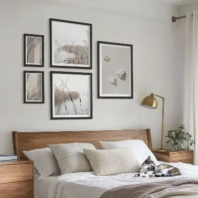 Wanddecoratie compositie met close-ups van de structuur in boho-stijl