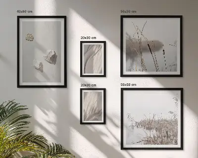 Wanddecoratie compositie met close-ups van de structuur in boho-stijl
