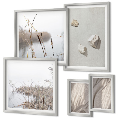 Wanddecoratie compositie Close-ups van de structuur in boho-stijl.