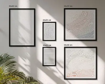 Moderne schilderijenset met heldere structuren en snaarpatronen