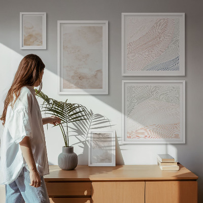 Gallery wall Aquarelbladeren en -vlekken