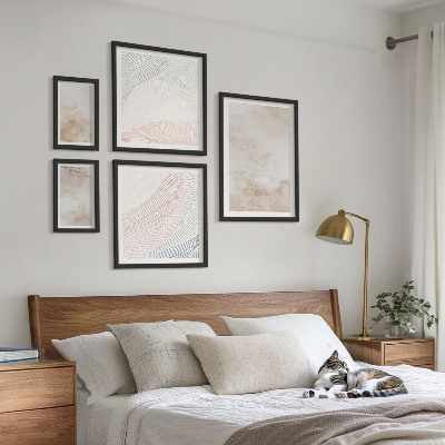 Gallery wall Aquarelbladeren en -vlekken