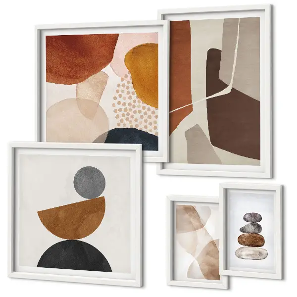 Abstracte wandschildering decoratieve compositie