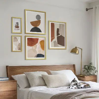 Abstracte wandschildering decoratieve compositie