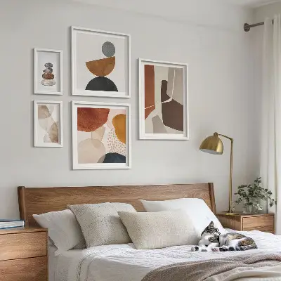 Abstracte wandschildering decoratieve compositie
