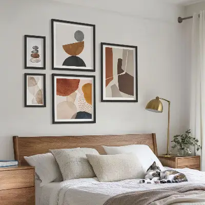 Abstracte wandschildering decoratieve compositie
